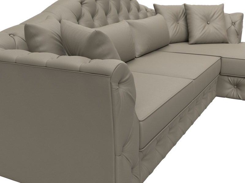 Диван угловой Артис правый угол, Экокожа, GRIFON 04 бежевый