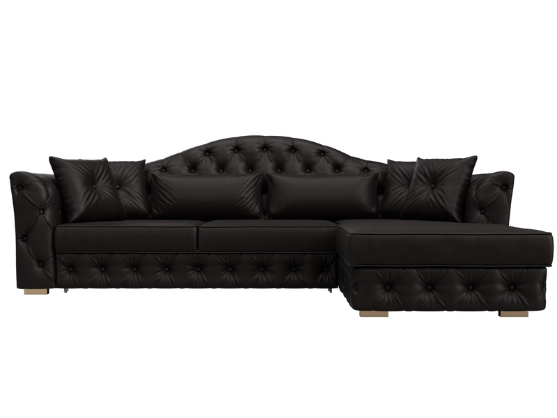 Диван угловой Артис правый угол, Экокожа, GRIFON 12 коричневый