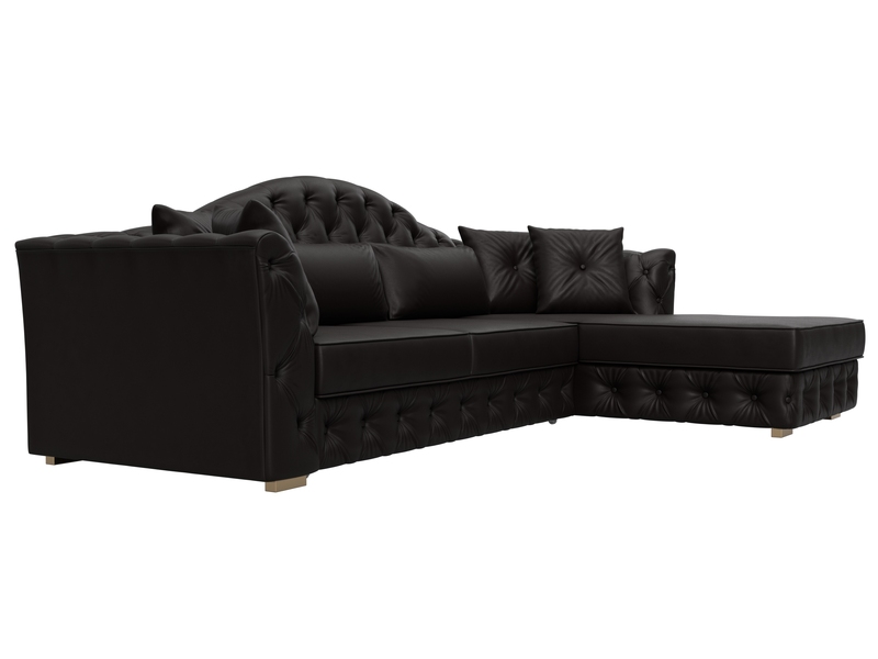 Диван угловой Артис правый угол, Экокожа, GRIFON 12 коричневый