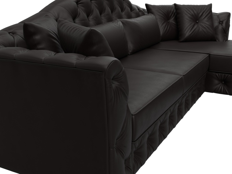 Диван угловой Артис правый угол, Экокожа, GRIFON 12 коричневый