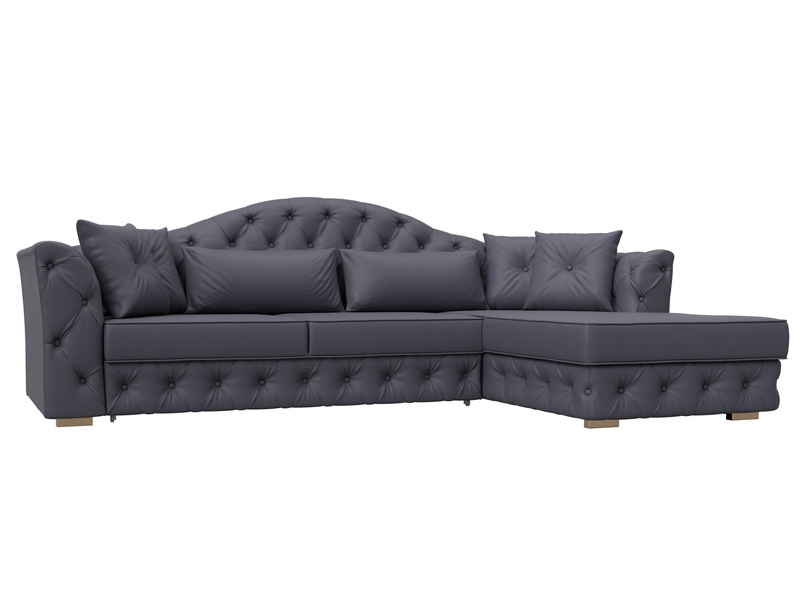 Диван угловой Артис правый угол, Экокожа, GRIFON 15 серый