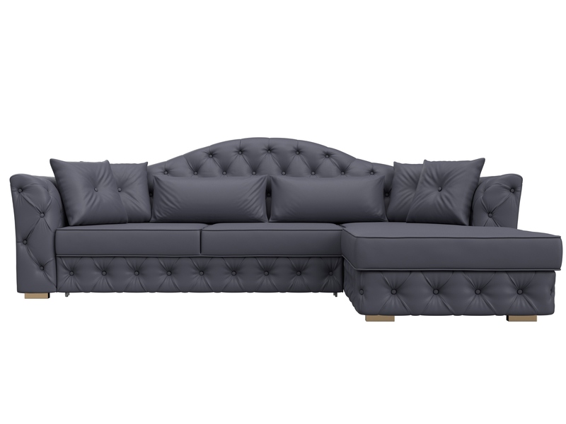 Диван угловой Артис правый угол, Экокожа, GRIFON 15 серый