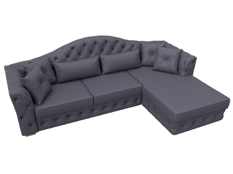 Диван угловой Артис правый угол, Экокожа, GRIFON 15 серый