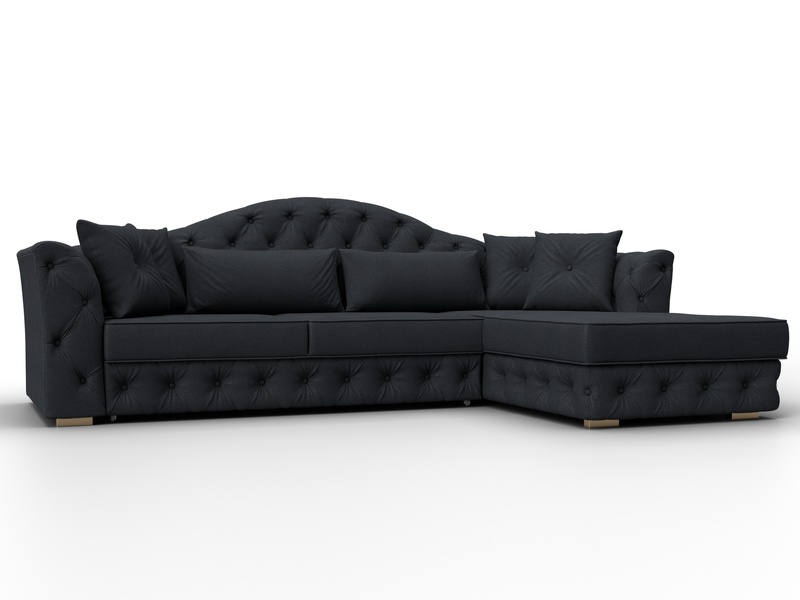 Диван угловой Артис правый угол, Замша, JOLY 16 темно-серый