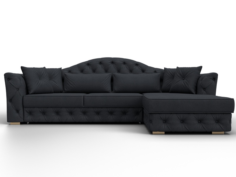 Диван угловой Артис правый угол, Замша, JOLY 16 темно-серый