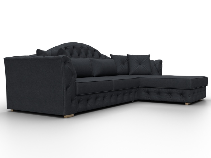 Диван угловой Артис правый угол, Замша, JOLY 16 темно-серый