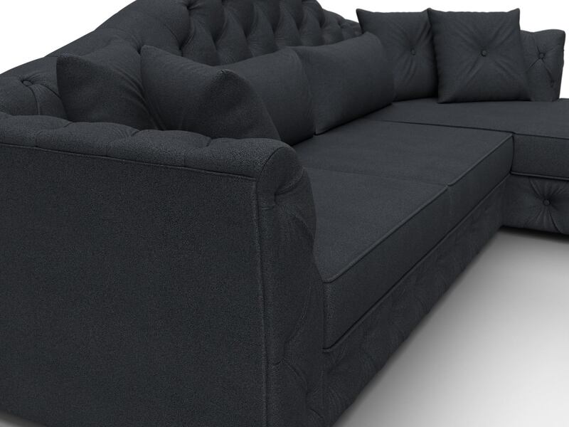 Диван угловой Артис правый угол, Замша, JOLY 16 темно-серый