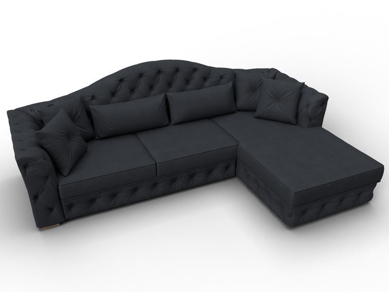 Диван угловой Артис правый угол, Замша, JOLY 16 темно-серый