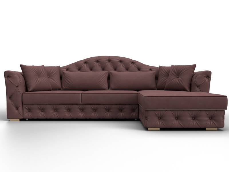 Диван угловой Артис правый угол, Замша, JOLY 09 бордовый