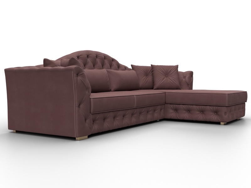 Диван угловой Артис правый угол, Замша, JOLY 09 бордовый