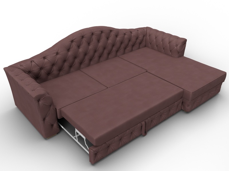 Диван угловой Артис правый угол, Замша, JOLY 09 бордовый