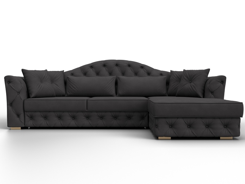 Диван угловой Артис правый угол, Замша, JOLY 08 коричневый