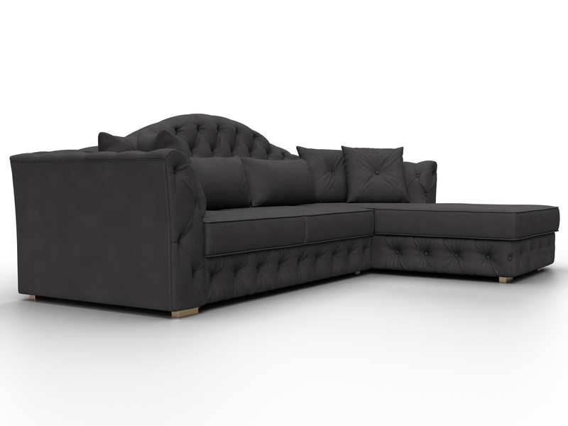 Диван угловой Артис правый угол, Замша, JOLY 08 коричневый