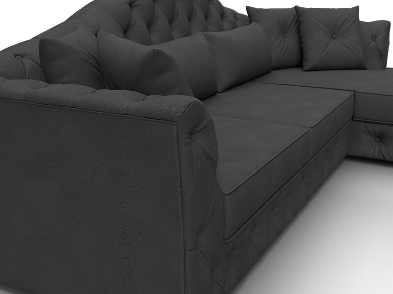 Диван угловой Артис правый угол, Замша, JOLY 08 коричневый