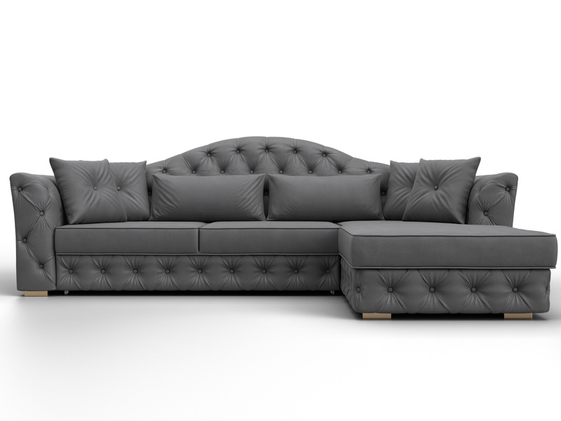 Диван угловой Артис правый угол, Замша, JOLY 13 серый