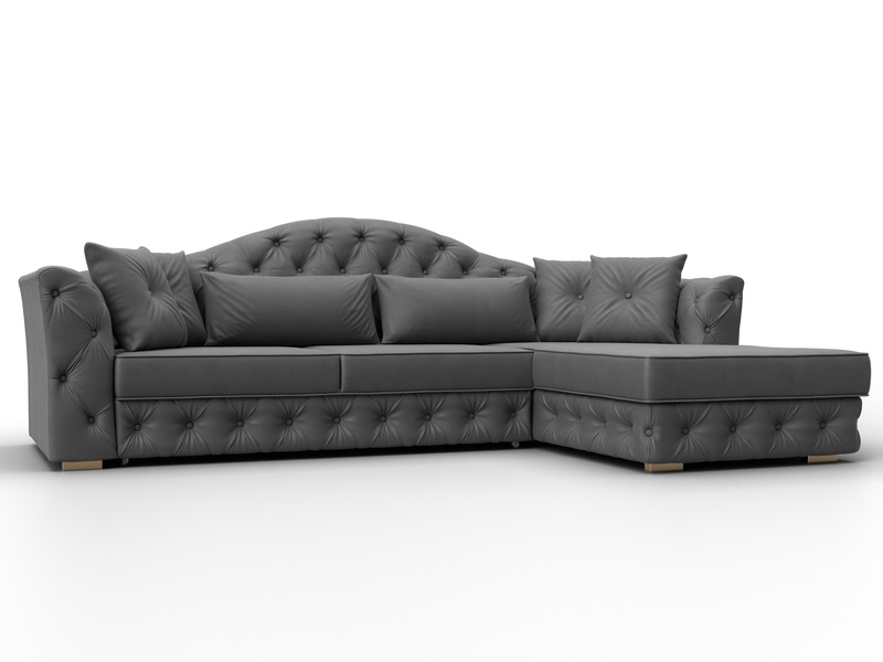 Диван угловой Артис правый угол, Замша, JOLY 13 серый