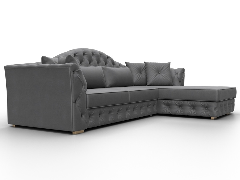 Диван угловой Артис правый угол, Замша, JOLY 13 серый