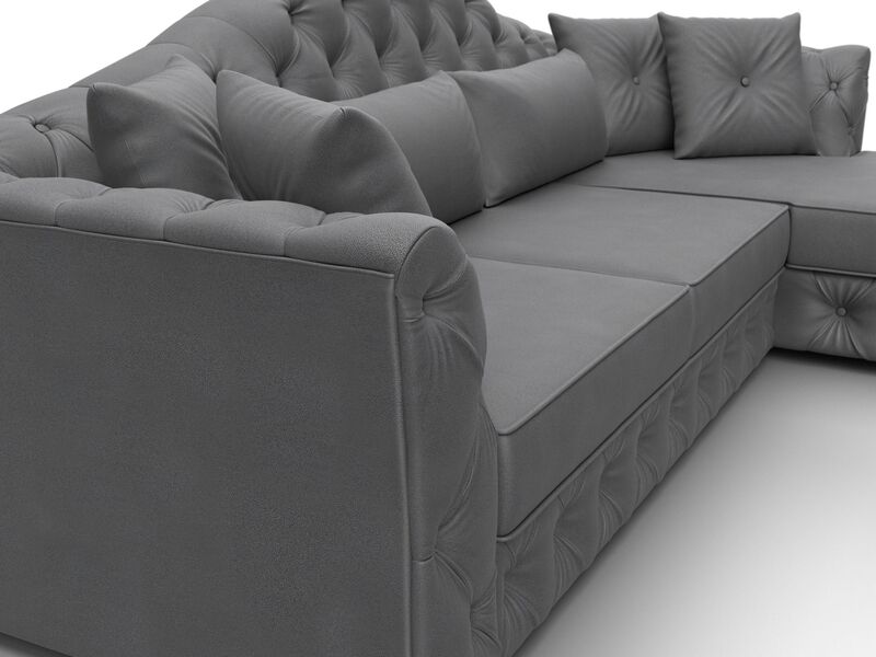 Диван угловой Артис правый угол, Замша, JOLY 13 серый