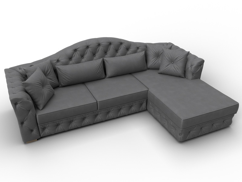 Диван угловой Артис правый угол, Замша, JOLY 13 серый