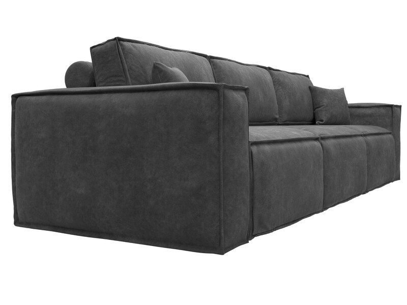 Диван прямой Лига-081 НПБ Лонг, Велюр, BRUT 16 темно-серый