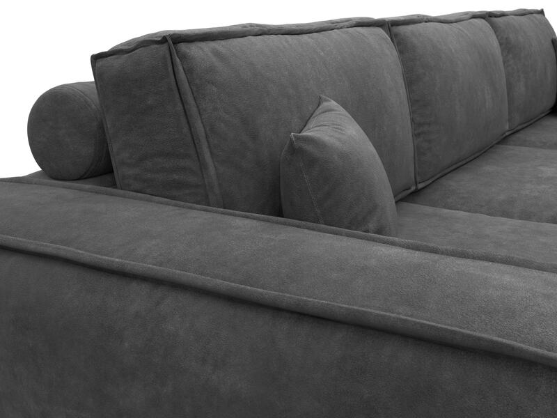 Диван прямой Лига-081 НПБ Лонг, Велюр, BRUT 16 темно-серый