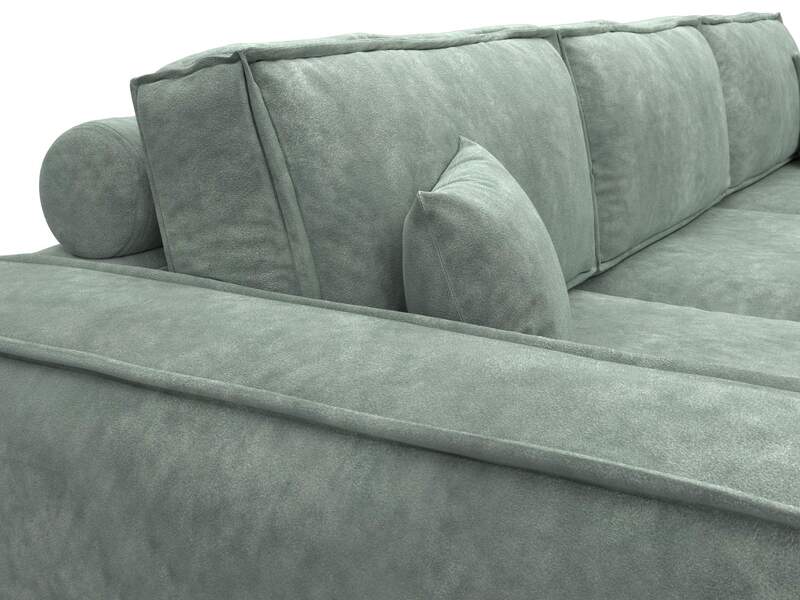 Диван прямой Лига-081 НПБ Лонг, Велюр, BRUT 08 зеленый