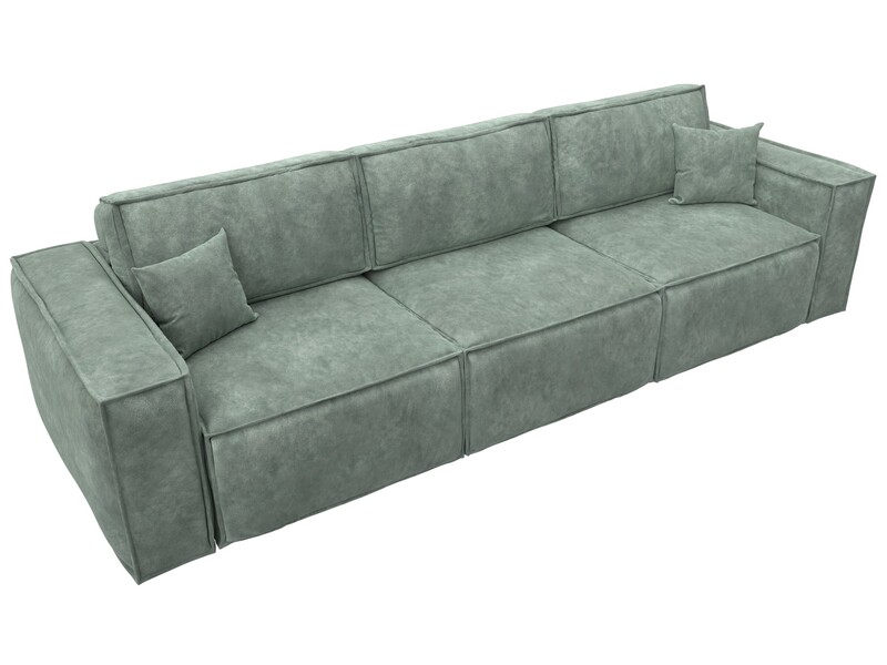 Диван прямой Лига-081 НПБ Лонг, Велюр, BRUT 08 зеленый