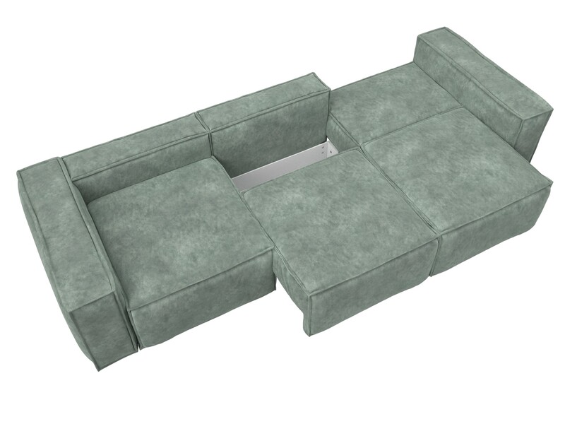 Диван прямой Лига-081 НПБ Лонг, Велюр, BRUT 08 зеленый