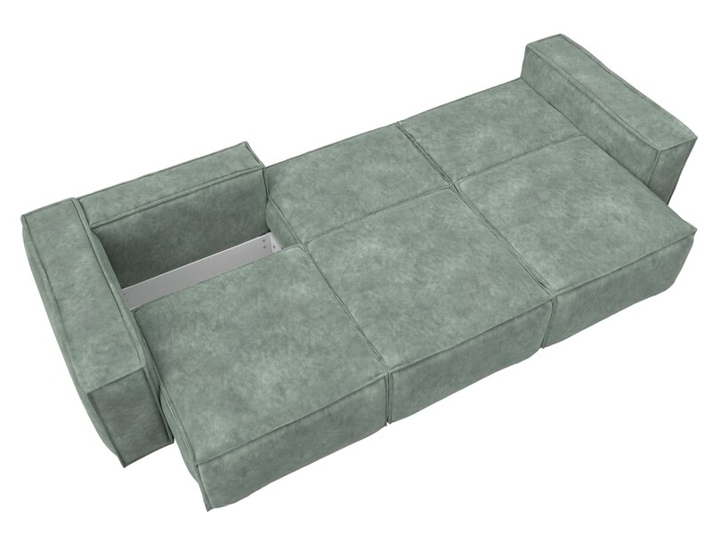 Диван прямой Лига-081 НПБ Лонг, Велюр, BRUT 08 зеленый