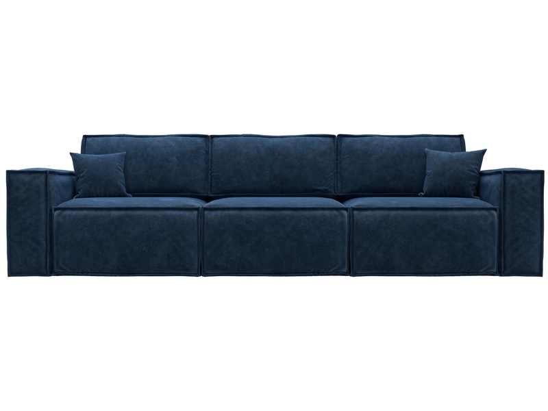Диван прямой Лига-081 НПБ Лонг, Велюр, BRUT 11 синий