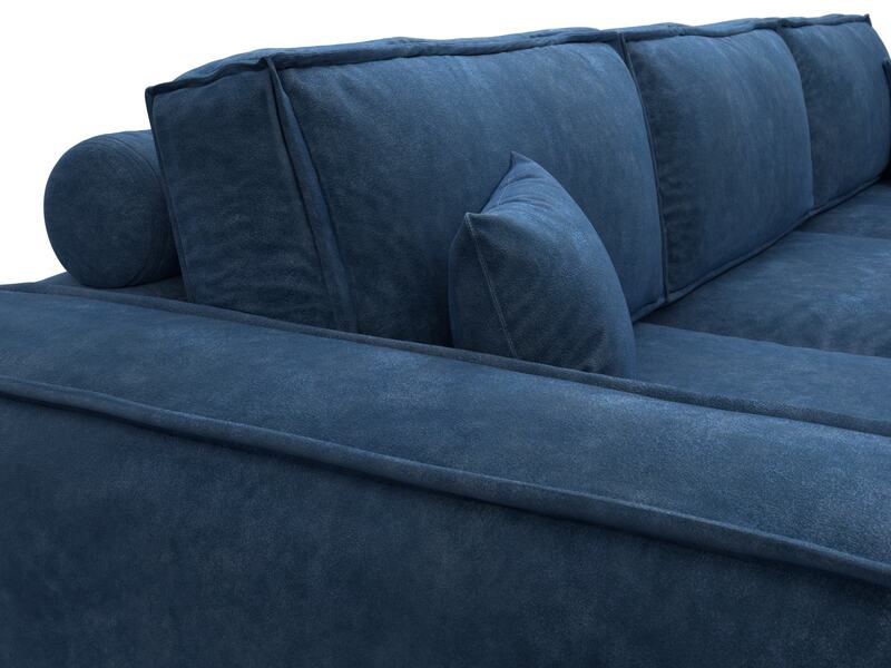 Диван прямой Лига-081 НПБ Лонг, Велюр, BRUT 11 синий