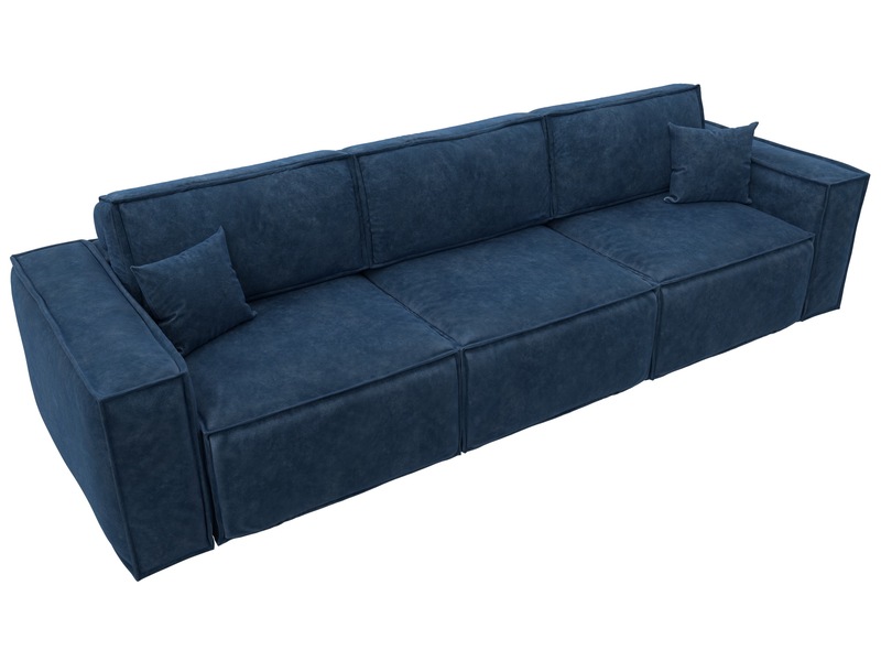 Диван прямой Лига-081 НПБ Лонг, Велюр, BRUT 11 синий