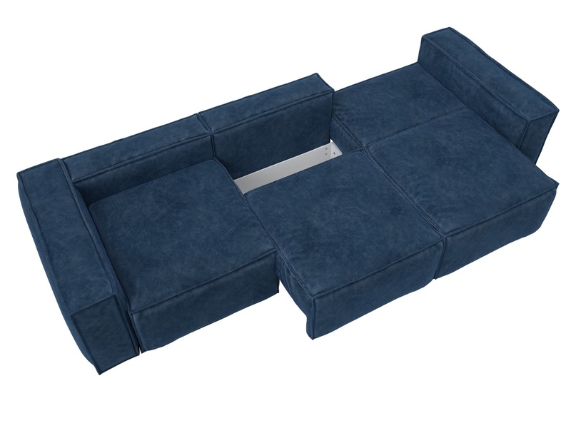 Диван прямой Лига-081 НПБ Лонг, Велюр, BRUT 11 синий