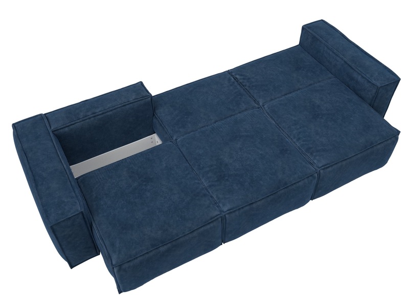 Диван прямой Лига-081 НПБ Лонг, Велюр, BRUT 11 синий