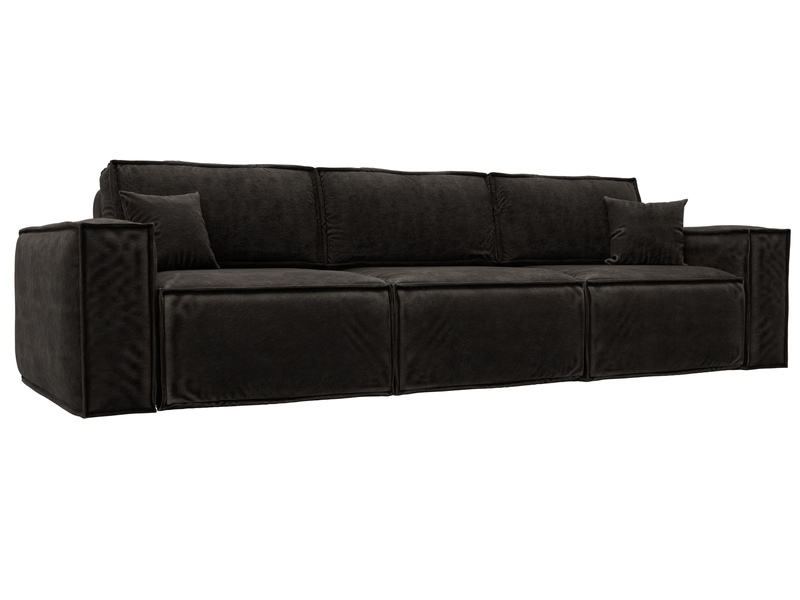 Диван прямой Лига-081 НПБ Лонг, Велюр, BRUT 17 коричневый