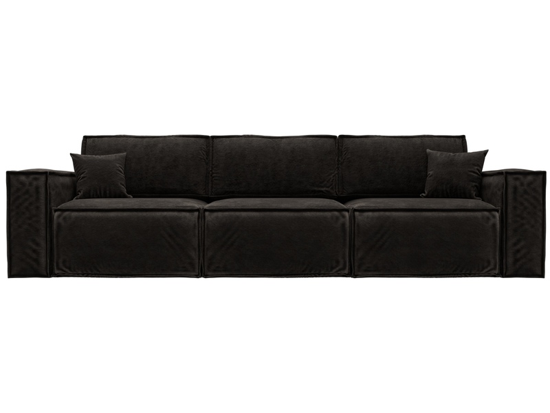 Диван прямой Лига-081 НПБ Лонг, Велюр, BRUT 17 коричневый