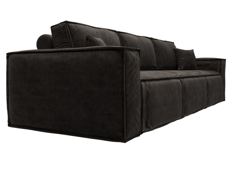 Диван прямой Лига-081 НПБ Лонг, Велюр, BRUT 17 коричневый