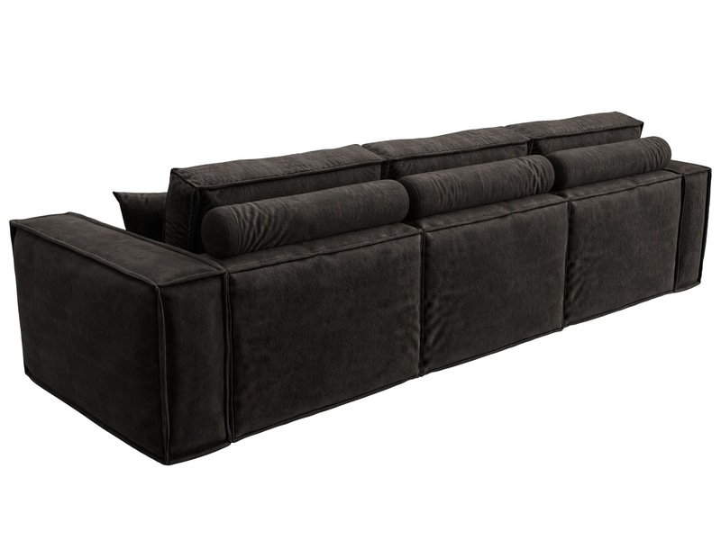 Диван прямой Лига-081 НПБ Лонг, Велюр, BRUT 17 коричневый