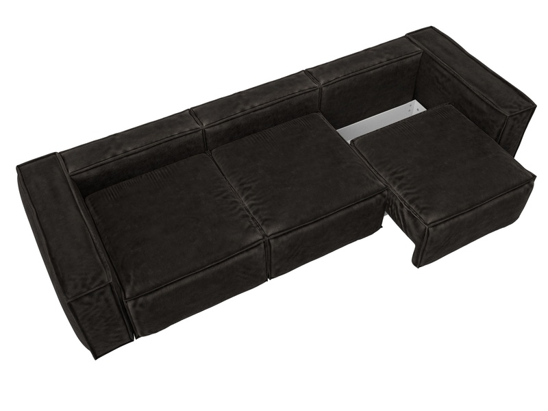 Диван прямой Лига-081 НПБ Лонг, Велюр, BRUT 17 коричневый