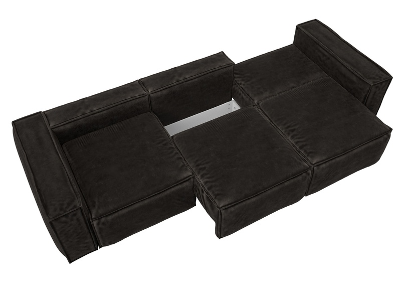 Диван прямой Лига-081 НПБ Лонг, Велюр, BRUT 17 коричневый