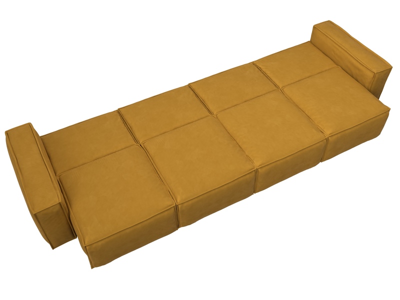 Диван прямой Лига-081 НПБ МегаЛонг, Велюр, BRUT 10 желтый