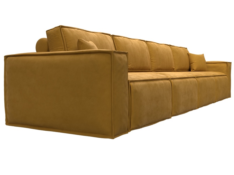 Диван прямой Лига-081 НПБ МегаЛонг, Велюр, BRUT 10 желтый