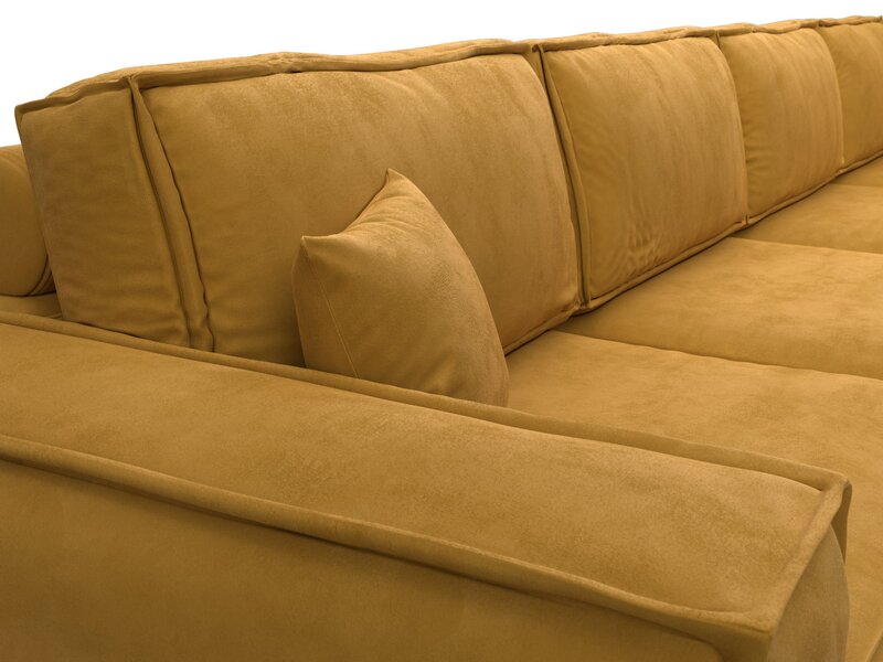 Диван прямой Лига-081 НПБ МегаЛонг, Велюр, BRUT 10 желтый