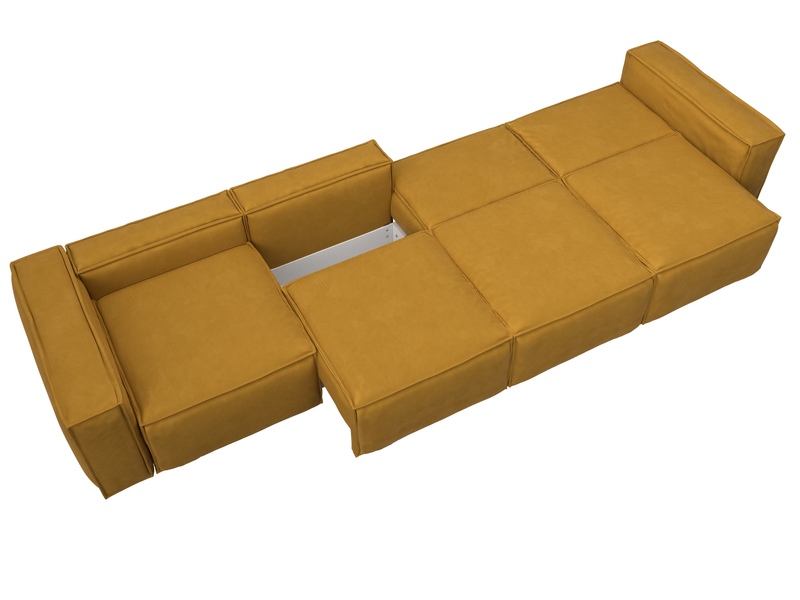 Диван прямой Лига-081 НПБ МегаЛонг, Велюр, BRUT 10 желтый