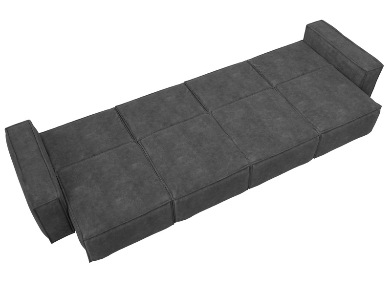 Диван прямой Лига-081 НПБ МегаЛонг, Велюр, BRUT 16 темно-серый