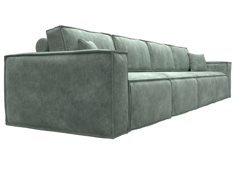 Диван прямой Лига-081 НПБ МегаЛонг, Велюр, BRUT 08 зеленый
