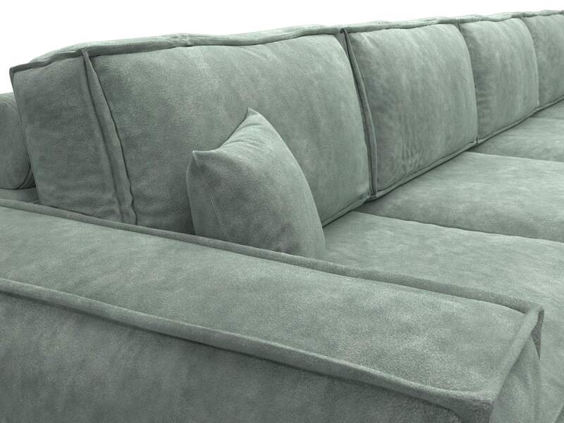 Диван прямой Лига-081 НПБ МегаЛонг, Велюр, BRUT 08 зеленый