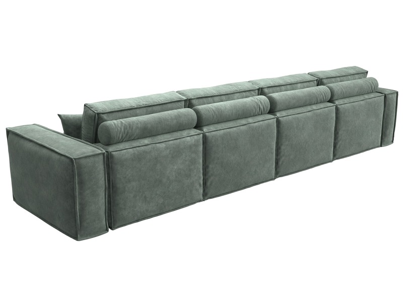 Диван прямой Лига-081 НПБ МегаЛонг, Велюр, BRUT 08 зеленый