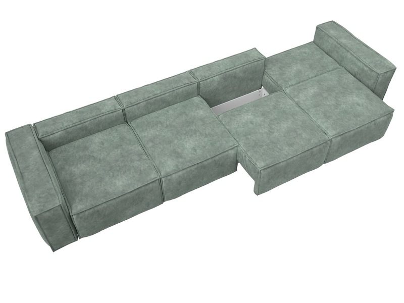 Диван прямой Лига-081 НПБ МегаЛонг, Велюр, BRUT 08 зеленый