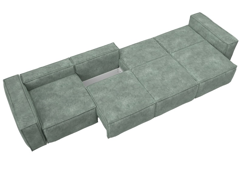 Диван прямой Лига-081 НПБ МегаЛонг, Велюр, BRUT 08 зеленый